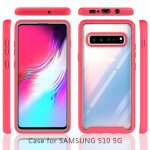 Wholesale Galaxy S10 5G Clear Dual Defense Hybrid Case (Purple)